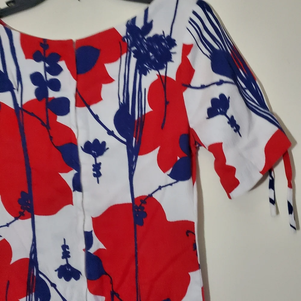 Vintage Vibrant Tropical Maxi Dress Tied Cuff Aline Hidden Zip Size 6 - Picture 5 of 10